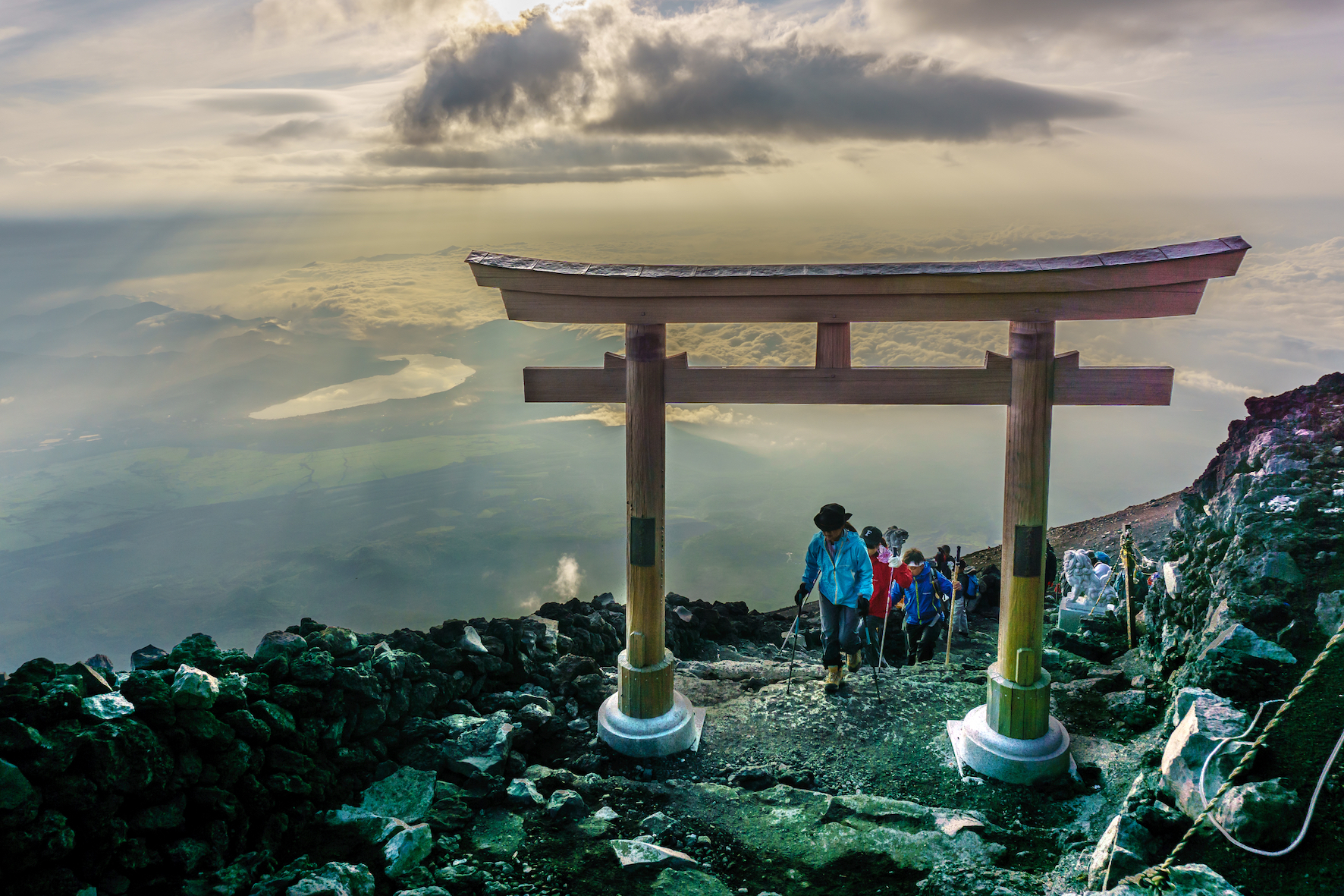 the peak of Mount Fuji